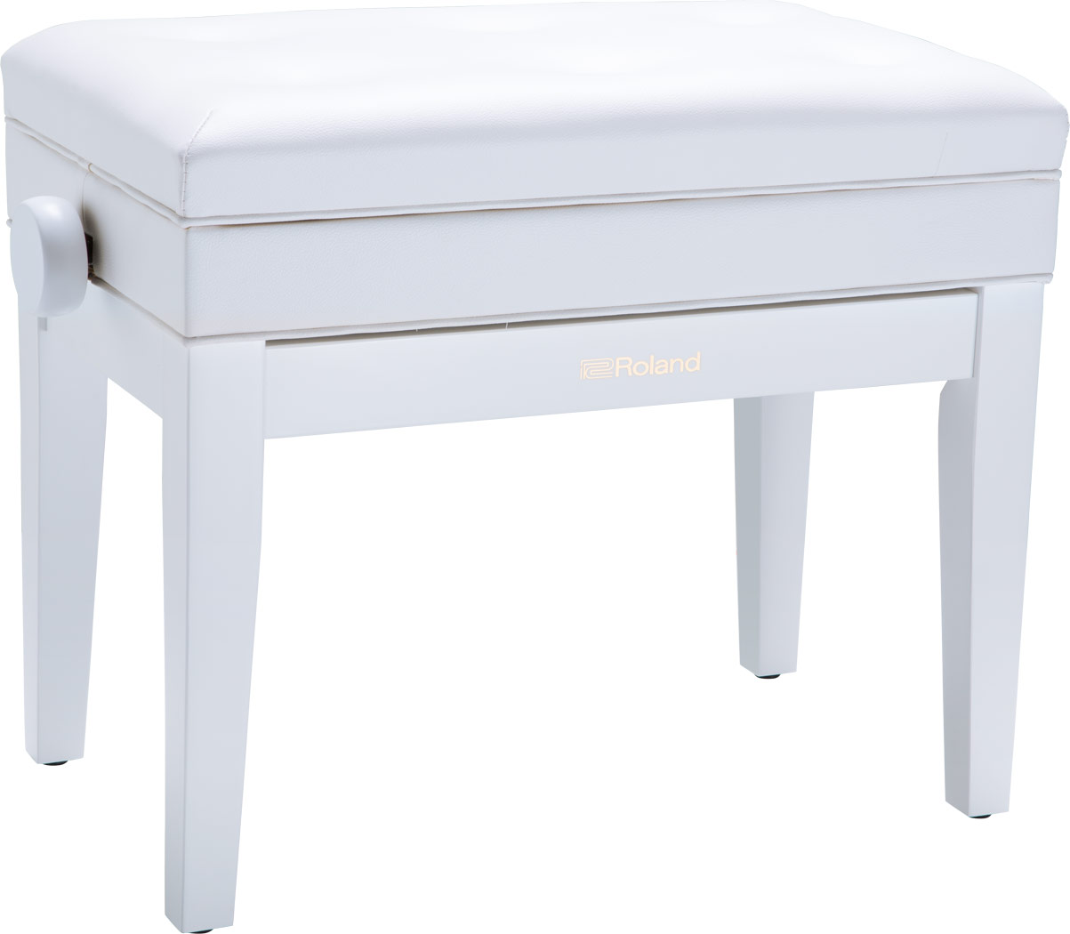 Roland piano bench with adjustable cushioned seat and storage compartment - RPB-400WH