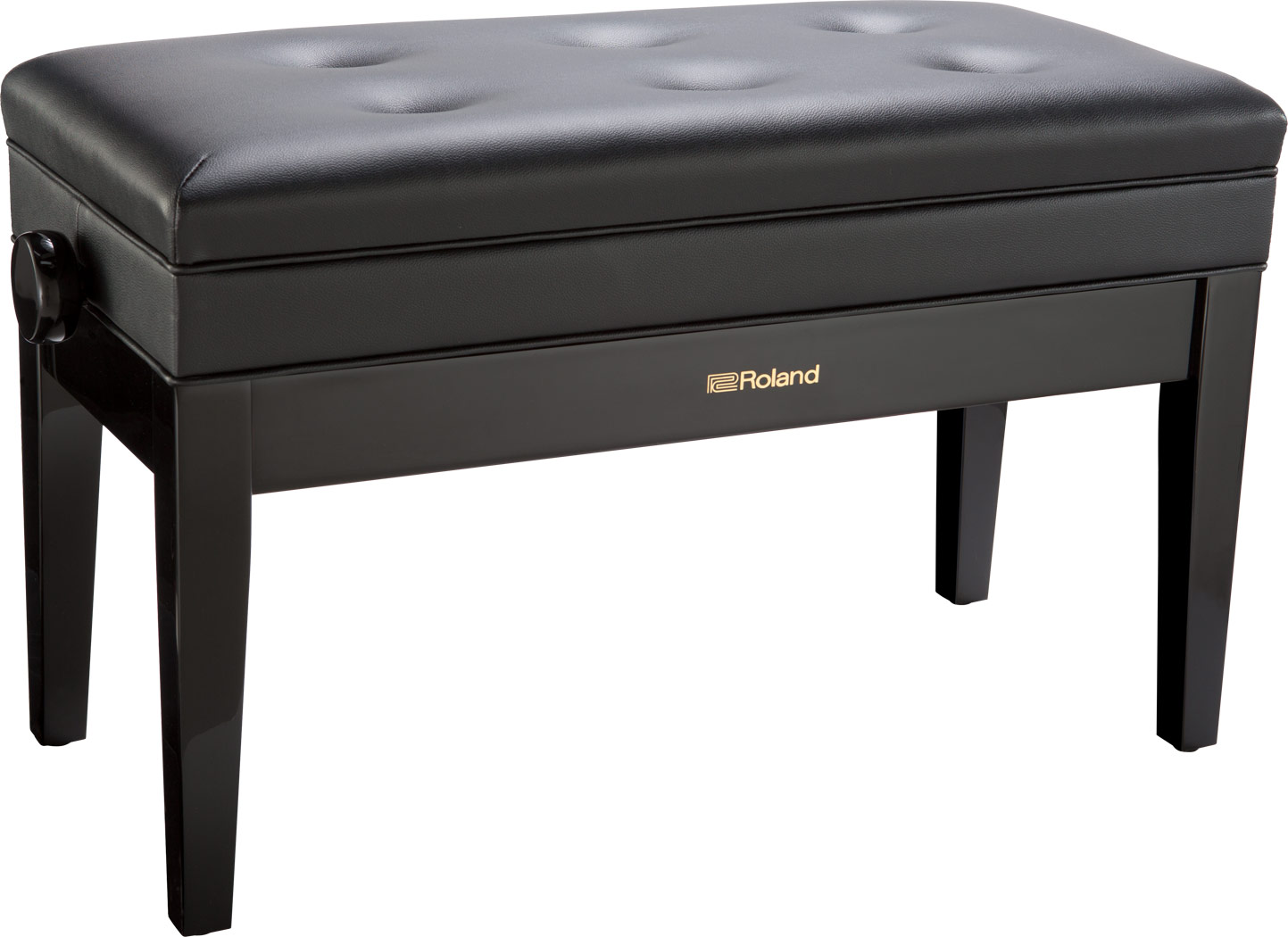 Roland duet piano bench with adjustable cushioned seat and storage compartment - RPB-D400PE